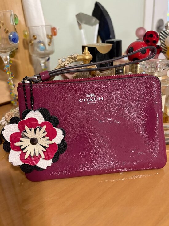 Coach Handbags - COACH L ZIP WRISTLET WITH A "ROOSTER CUSTER" ONE OF A KIND BAG CHARMS